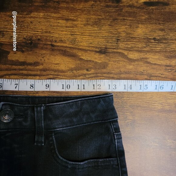 American Eagle Jeans 2 S Dream Jegging Hi Rise Stretch Tummy Control Black Wash - Picture 8 of 13